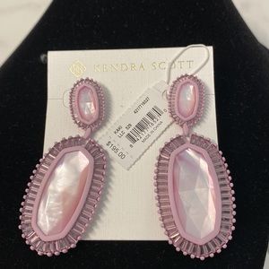 Kendra Scott Kaki Statement Lavender Lilac Purple Earrings Rare NWT